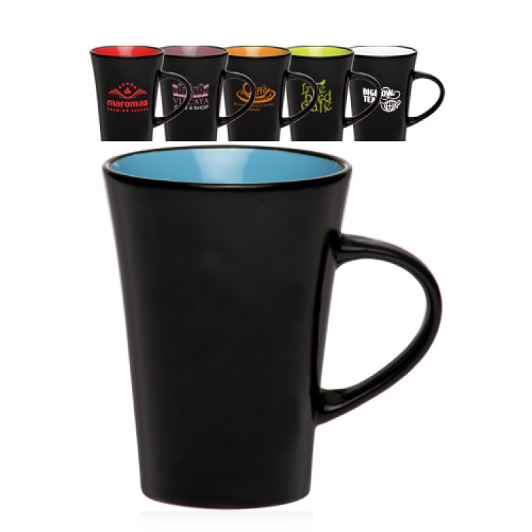 10 oz. Matte Black Finish Mug with Colored Inside 1