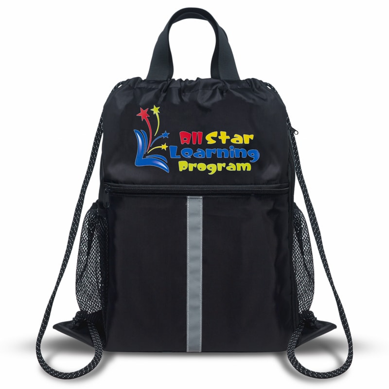 Drawstring Sports Backpack Bags With Bottle Holders 23