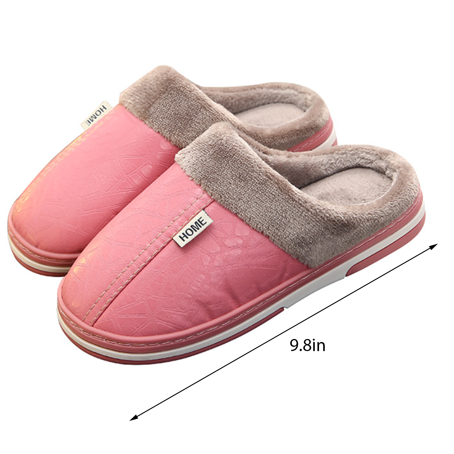 PU leather top waterproof platform slippers winter 2