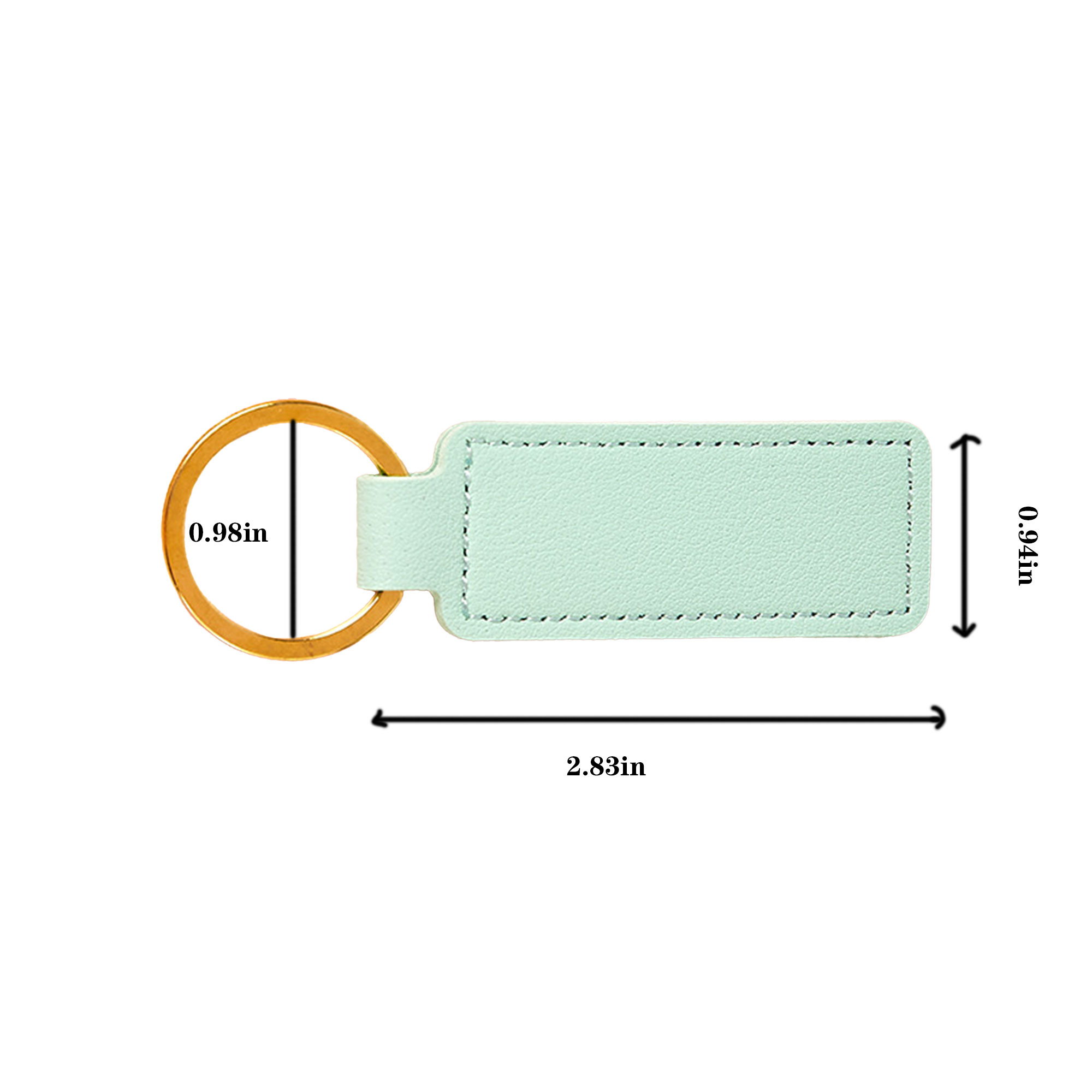 Square PU Leather Key Ring 2