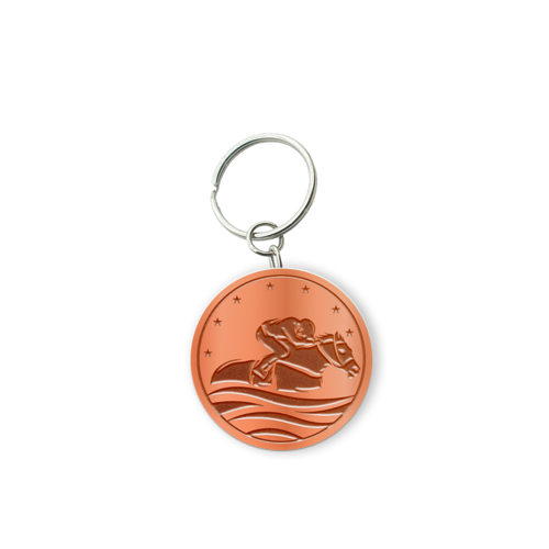 Customized Solid Iron Keychain with Shiny Copper Plating 1