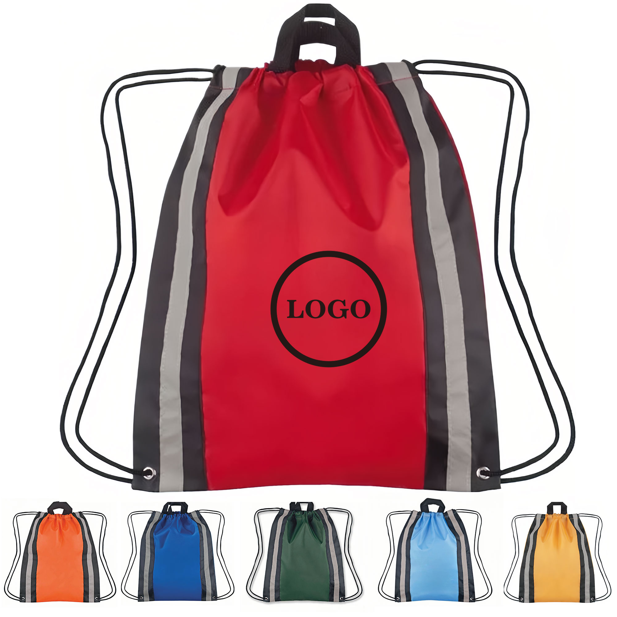 Night-Ready Reflective Drawstring Sports Bag 2