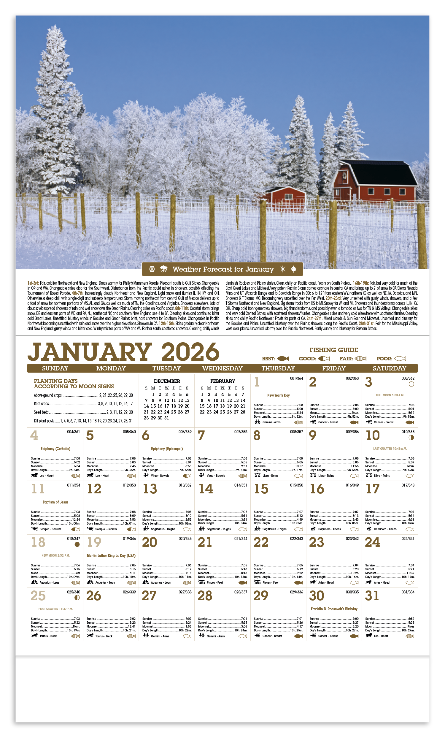 Triumph® Calendars Scenic Almanac 36