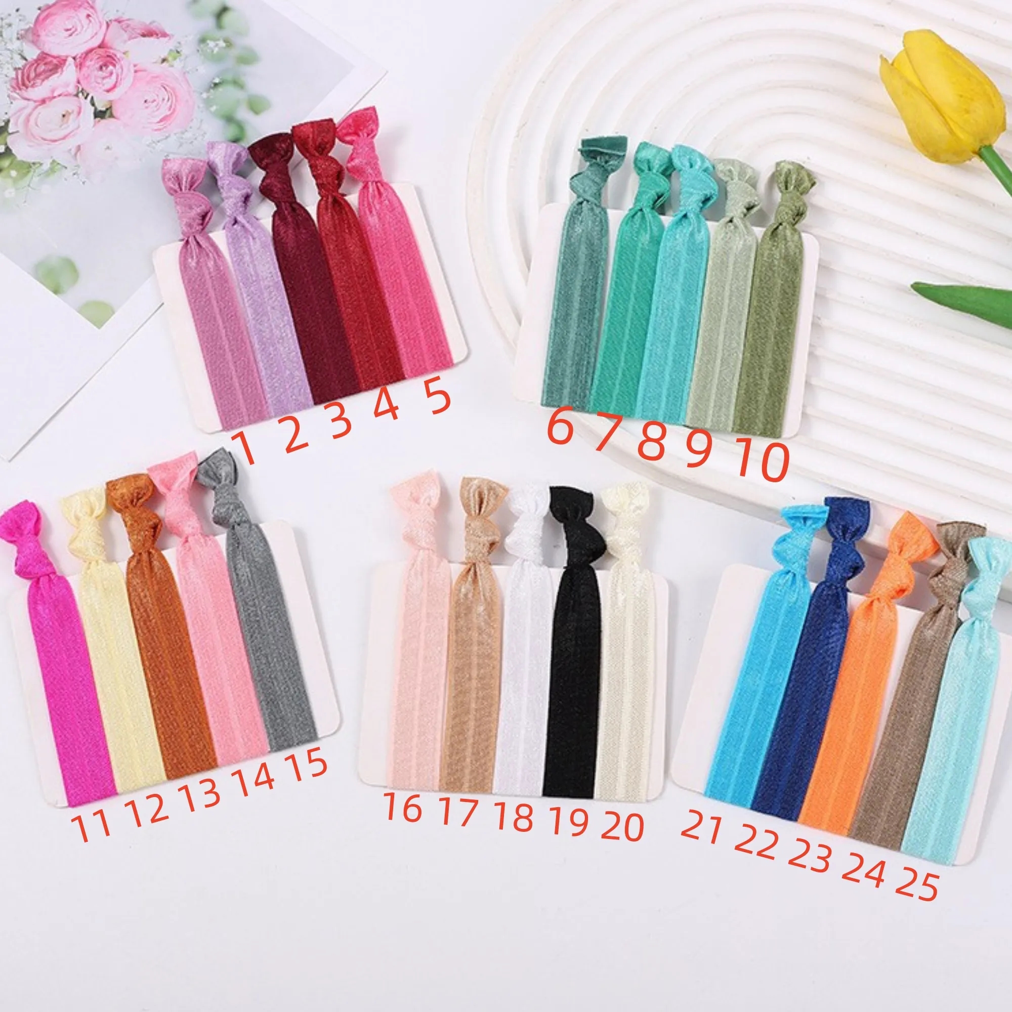 Knotted Hair Ties Elastic Wrist Bands Ribbon 3