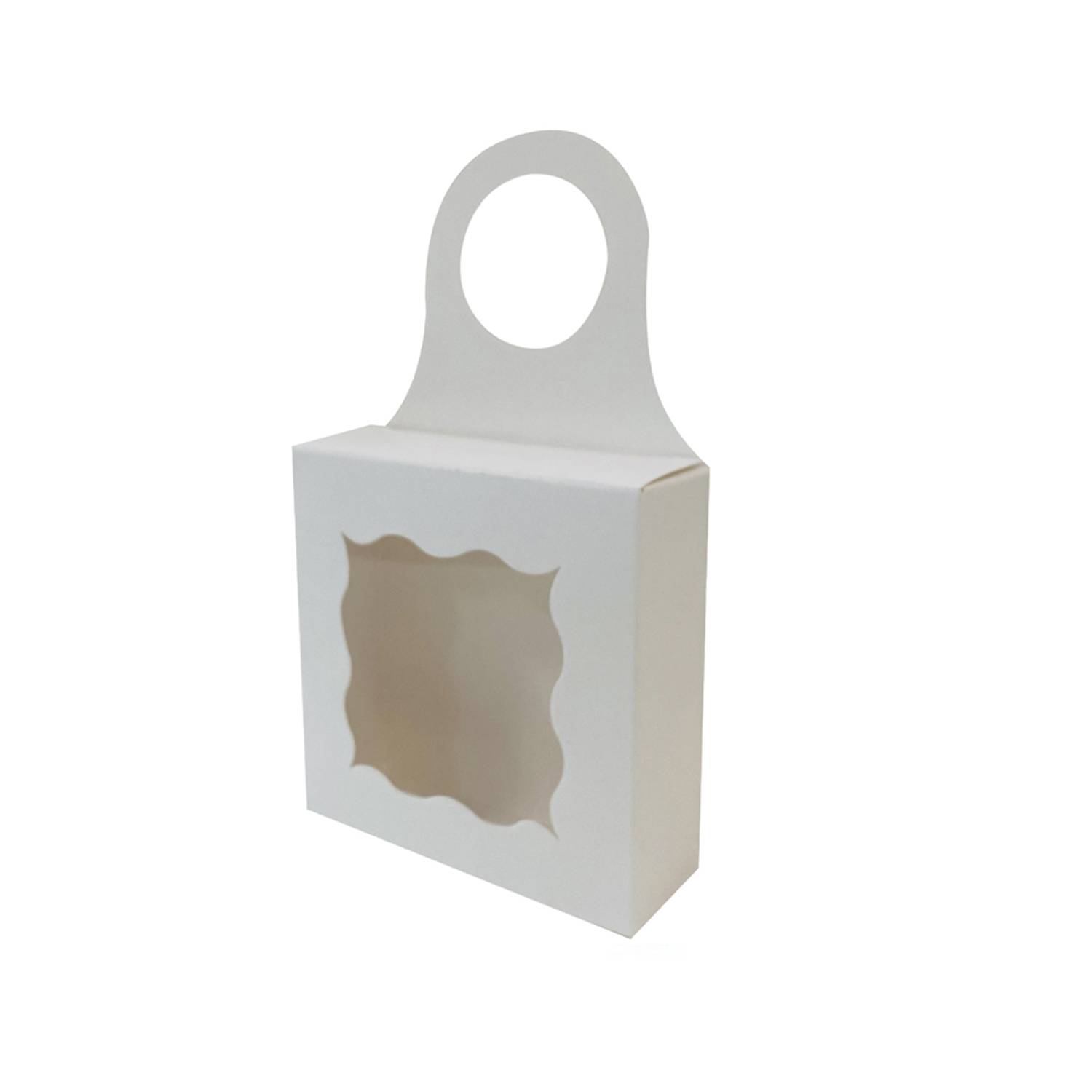 Kraft Paper Wine Bottle Box w/ Window Hanging Foldable 3