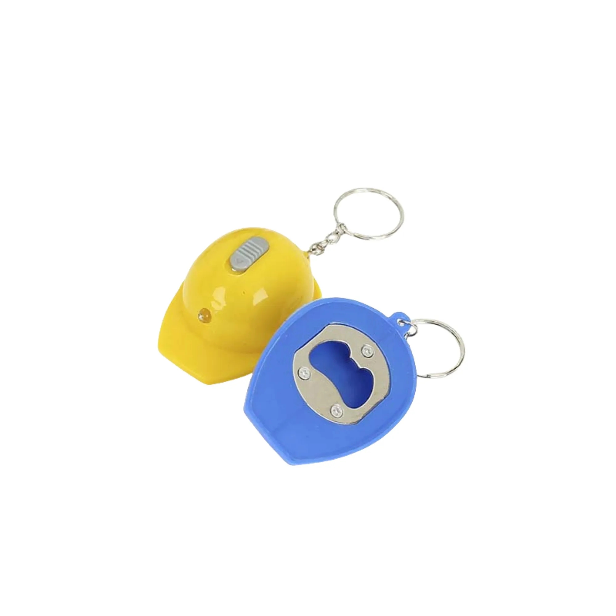 Mini Construction Hat Flashlight Keychain Safety Helmet 6