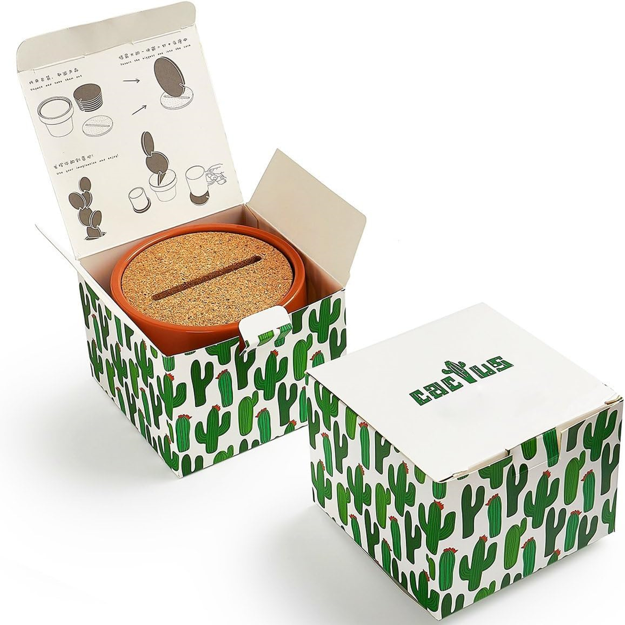 Set Of 6 DIY Cactus Coasters With Flowerpot Holder 5
