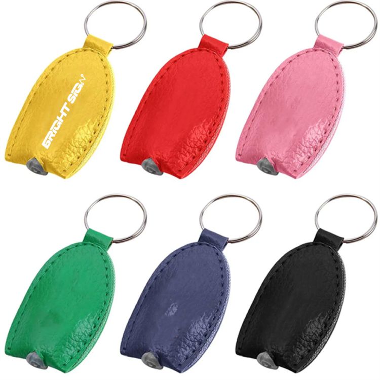 PU Leather LED Flashlight Keychain 2