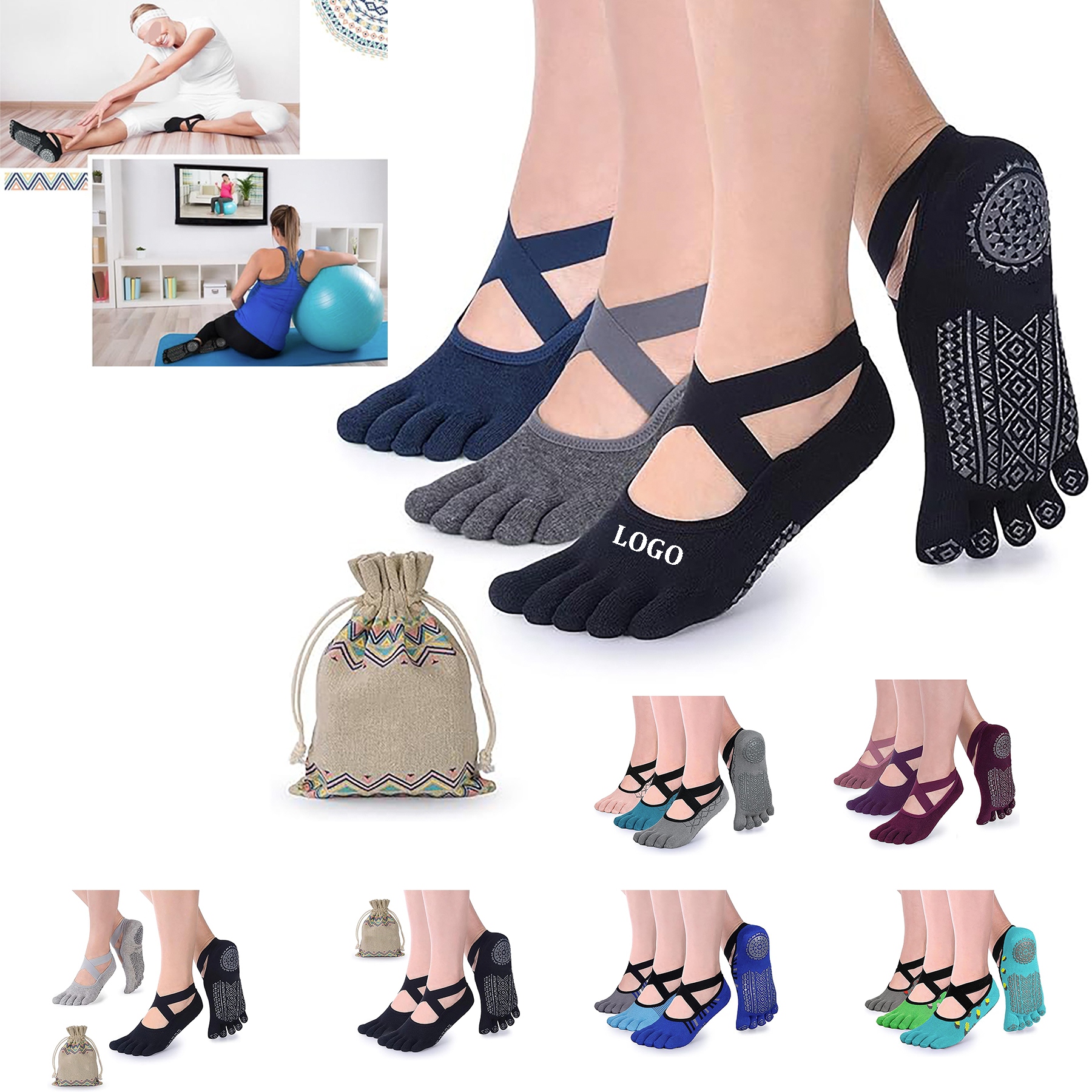 Five Toe Yoga Socks 6