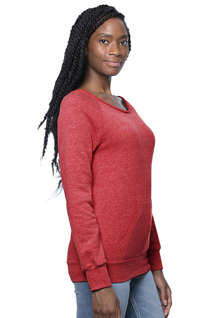 Womens Fashion Fleece Raglan Pouch Pocket 4