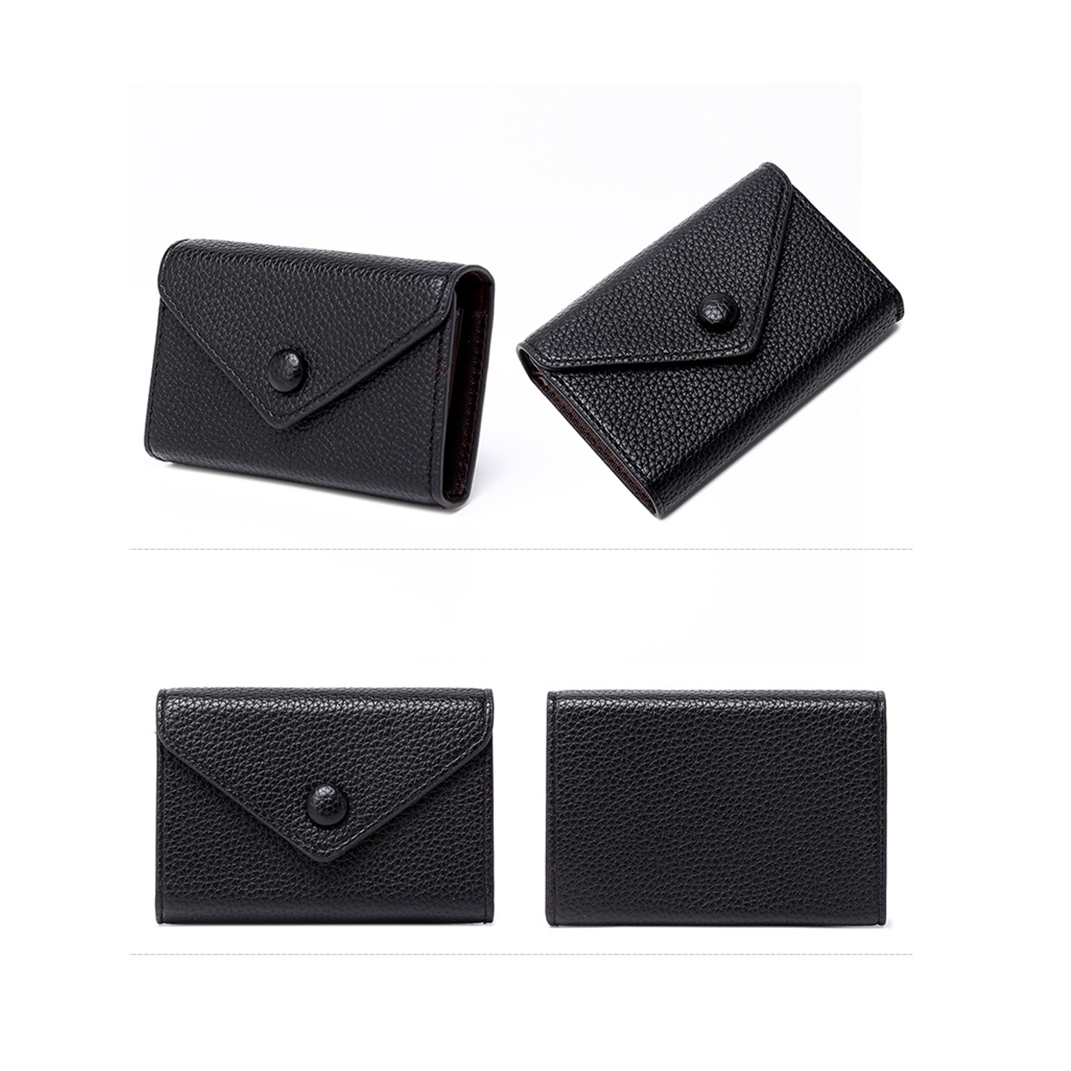 PU Lychee print soft leather portable purse 4