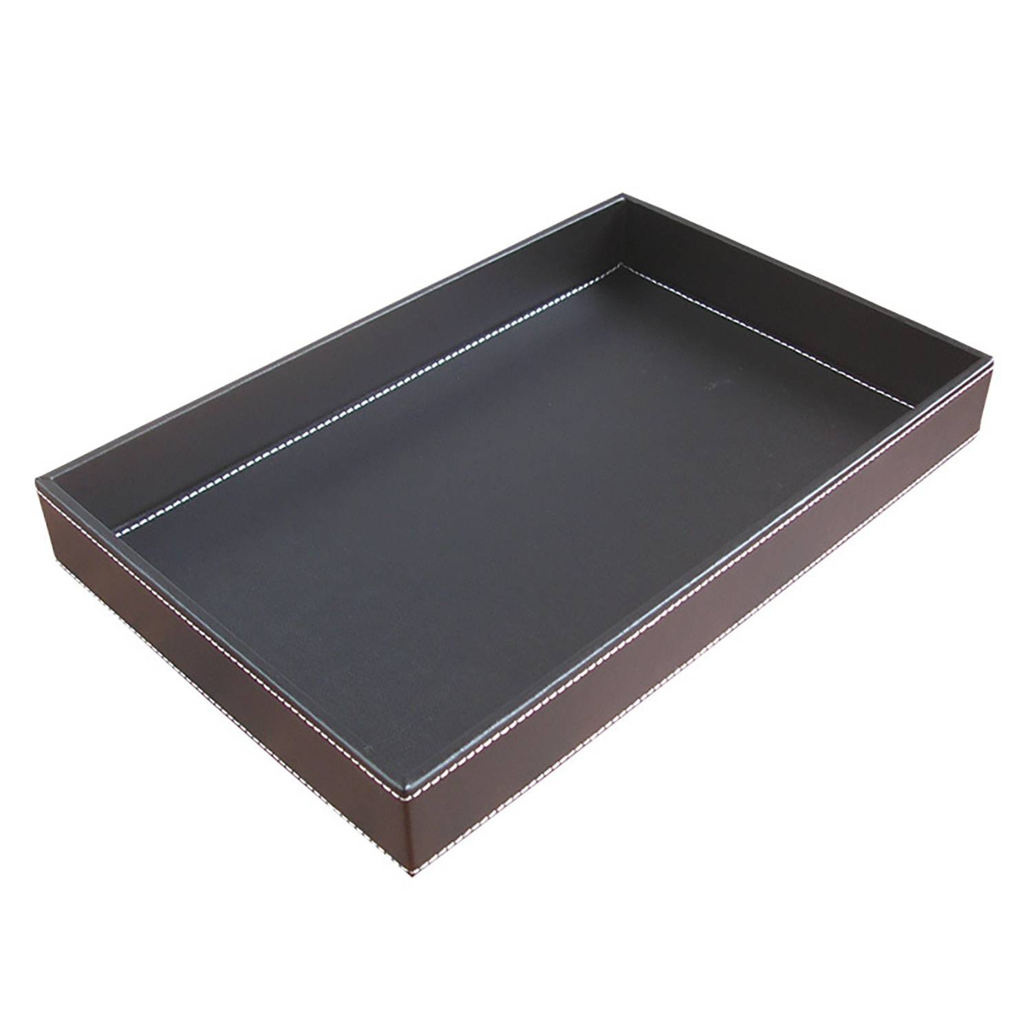 PU Leather Storage Tray w/ Handles for Household Office 5