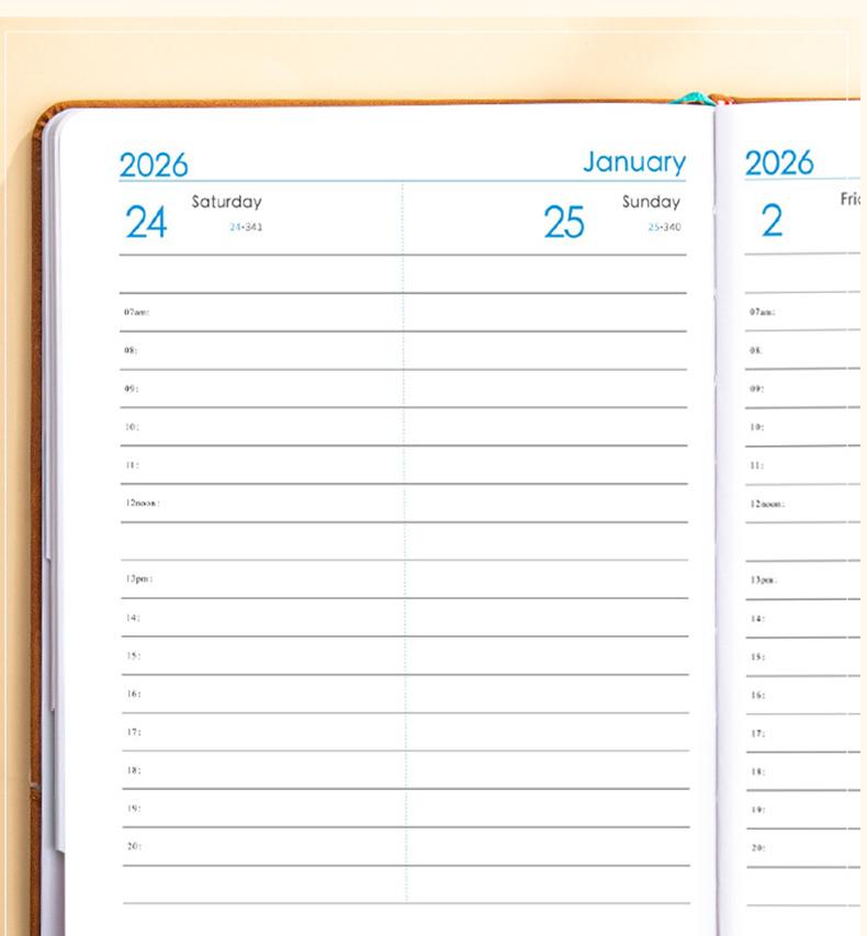 2026 A5 Daily Planner Notebook with Pocket PU Schedule Book Calendar 2