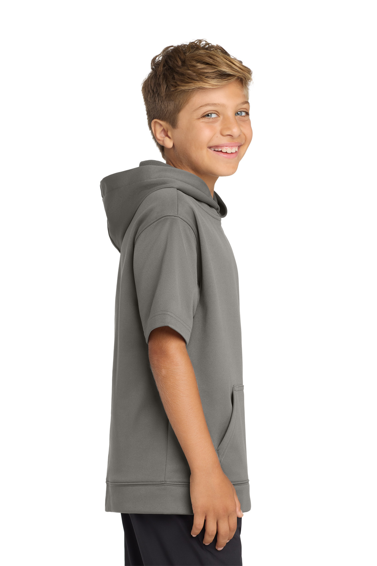 Sport-Tek Youth Sport-Wick Fleece Short Sleeve Hooded Pullover. YST251 22