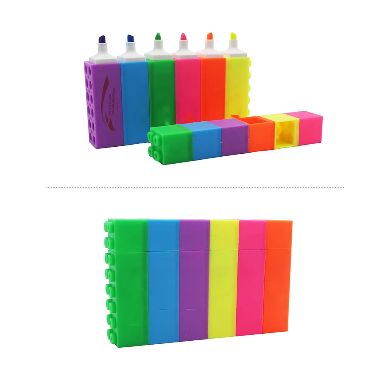 School Office Cute Bricks Highlighter Fluorescent Pen 2