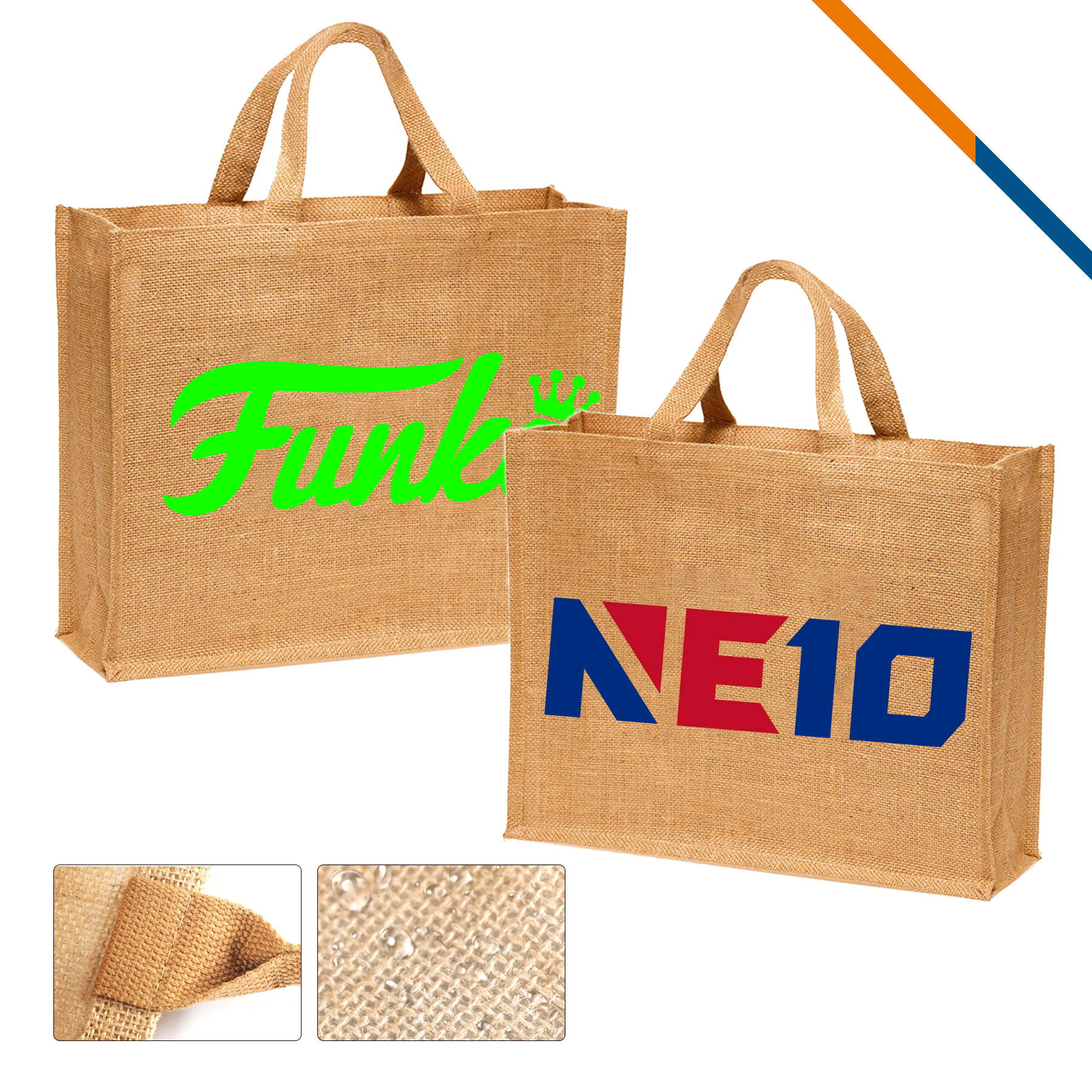 Lipa Jute Tote Bag, custom tote bag with logo imprint 2