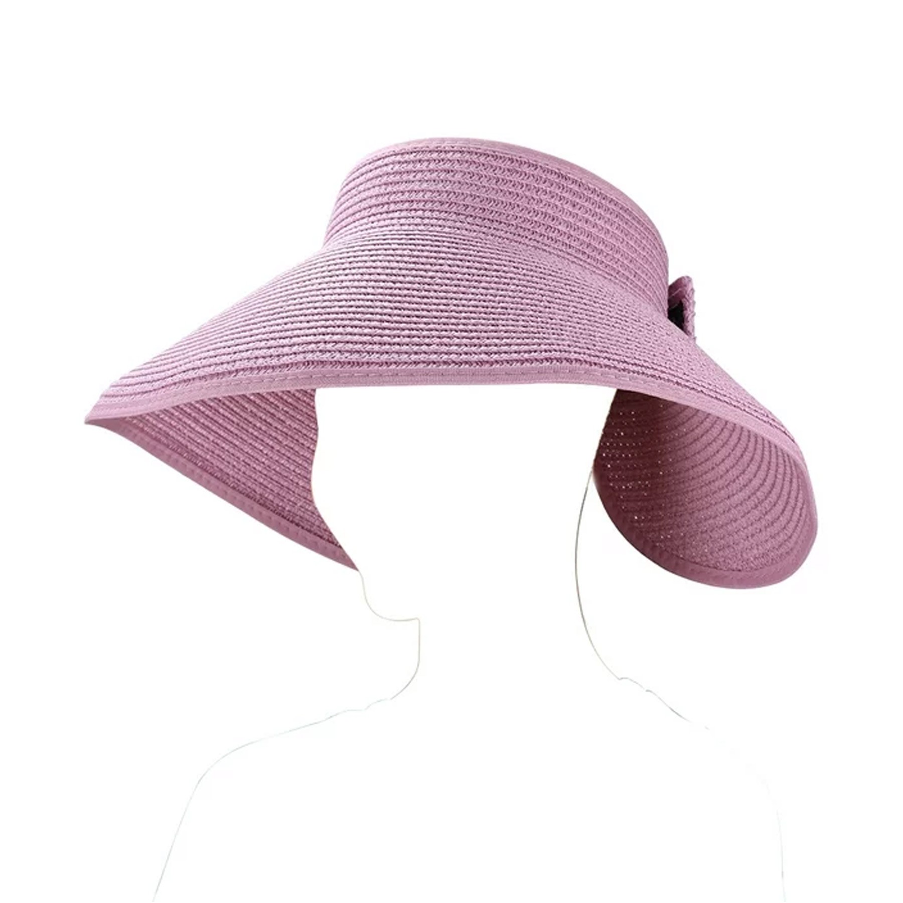 Summer Bow Tie Straw Visor Sun Hat 2