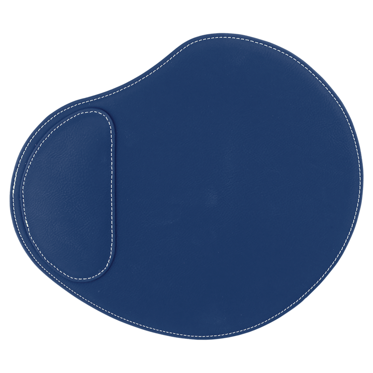 9" x 10 1/4" Blue/Silver Leatherette Mouse Pad 3
