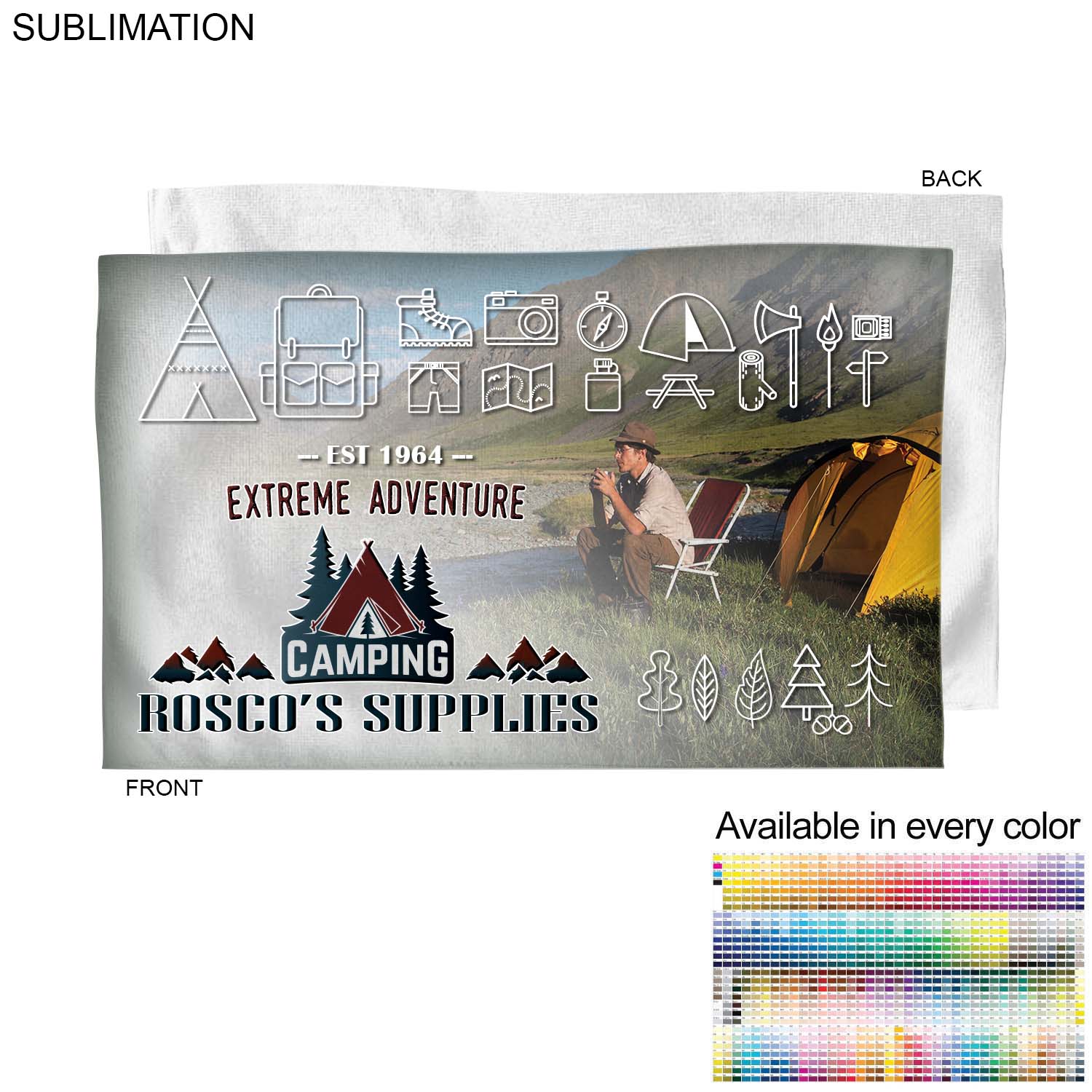 Microfiber Dri-lite Terry Branding Towel, 15x25, Sublimated Edge to Edge 1 side 4