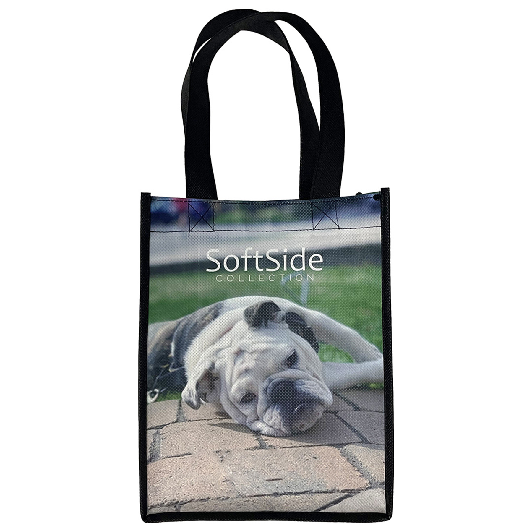 80G PET Tote Bag : 8" W x 10" H x 4" D 2