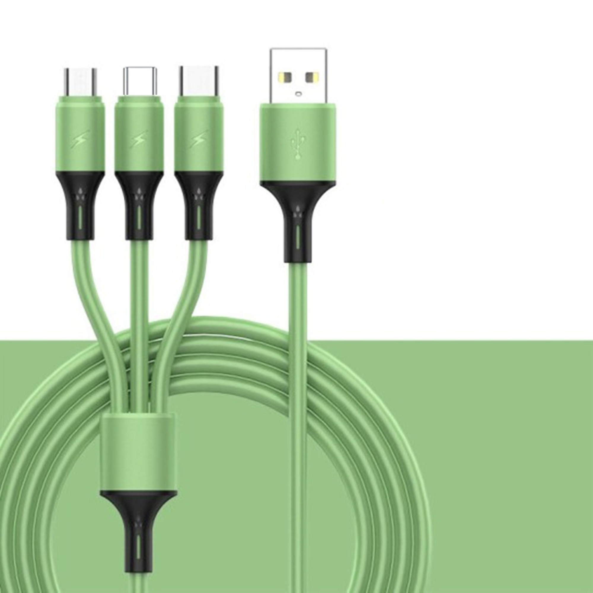 3-in-1 Silicone USB Charging and Data Cable 4