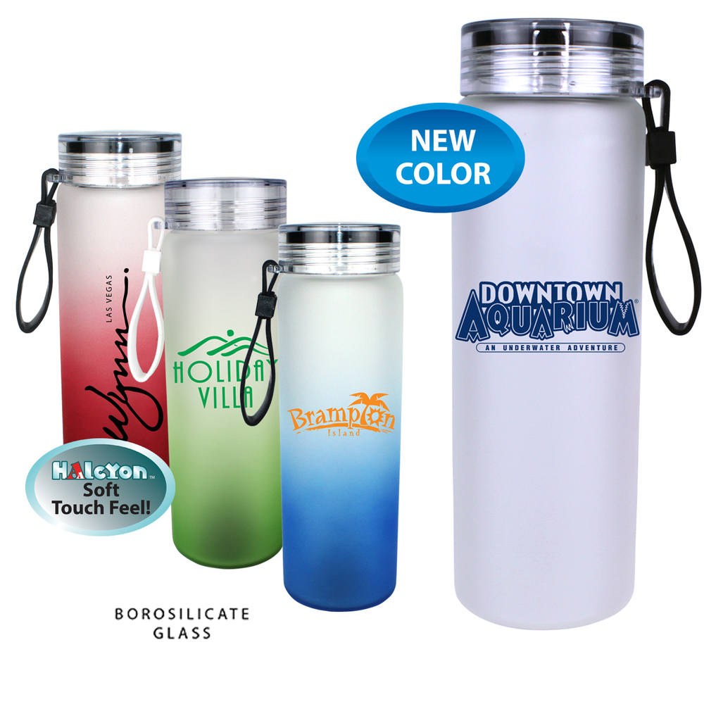 Halcyon® 20 oz. Frosted Glass Bottle with Screw on Lid 7