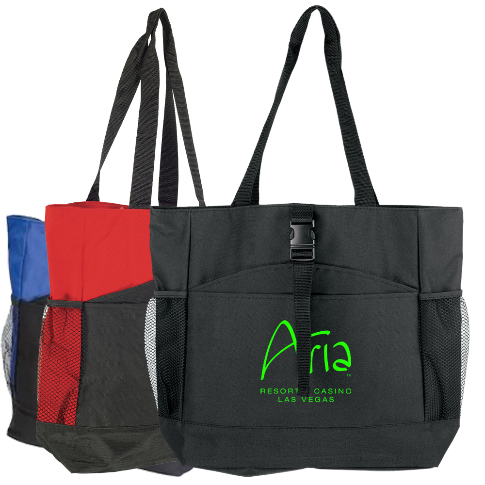 Capri Buckle-Front 600D Two-Tone Tote