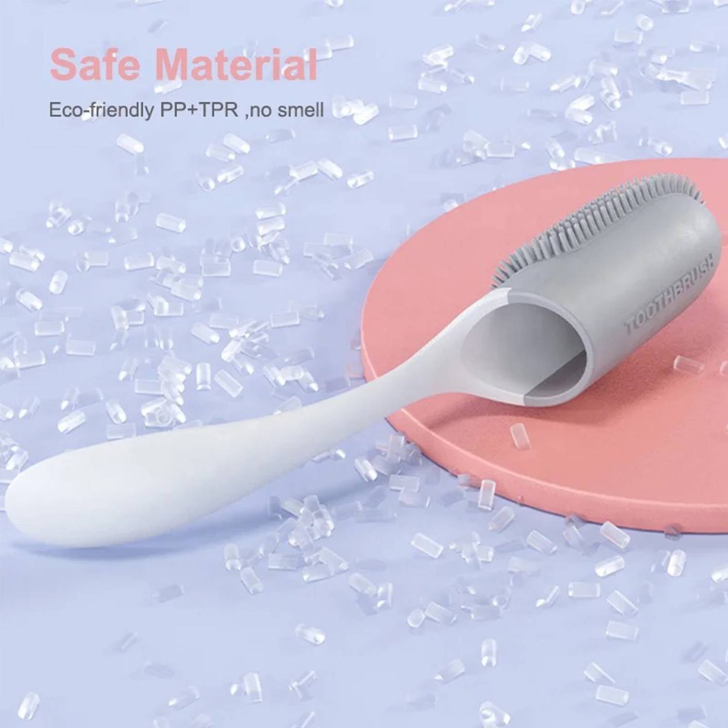 Soft gel pet tooth cleaning brush with handle 2