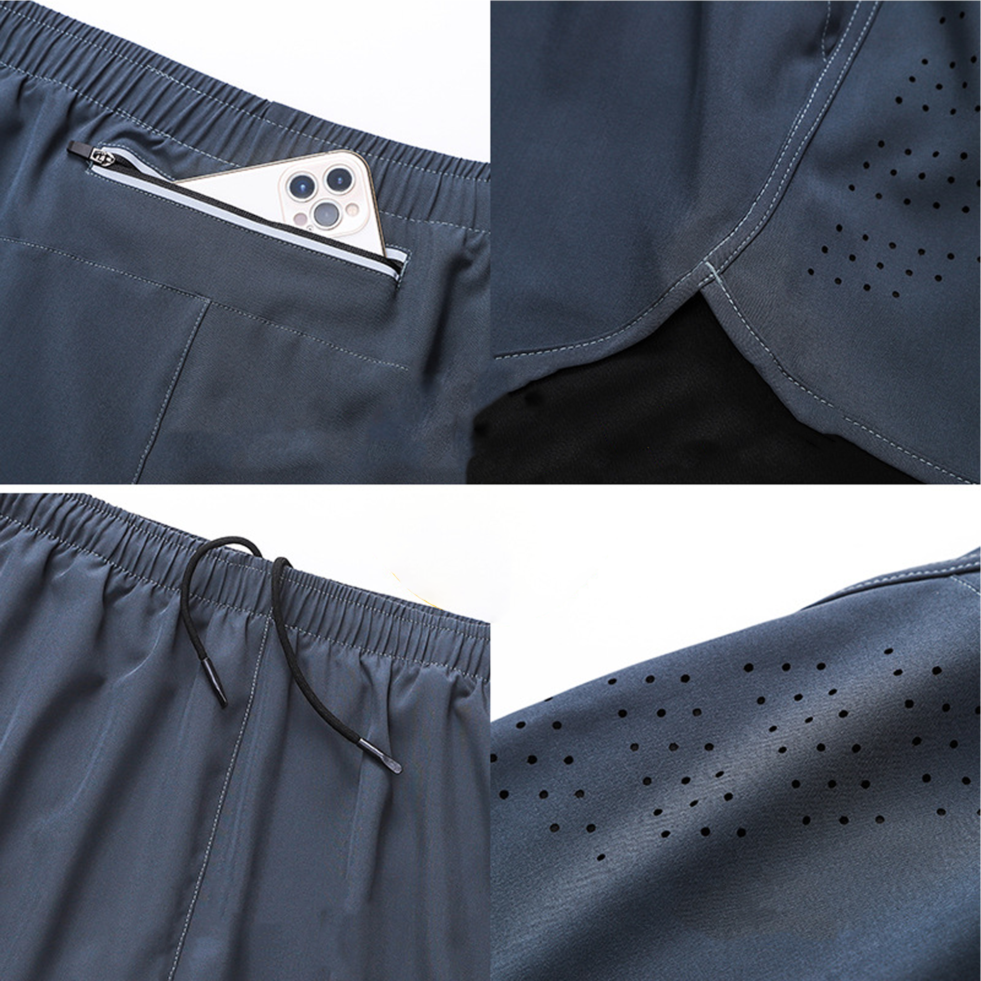 Premium Men's Compression Shorts 2 in 1 with Mesh Outer Layer 5