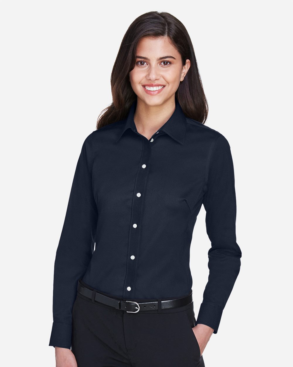 Women's Crown Collection® Solid Stretch Twill Woven Dress Shirt - DG530W 13