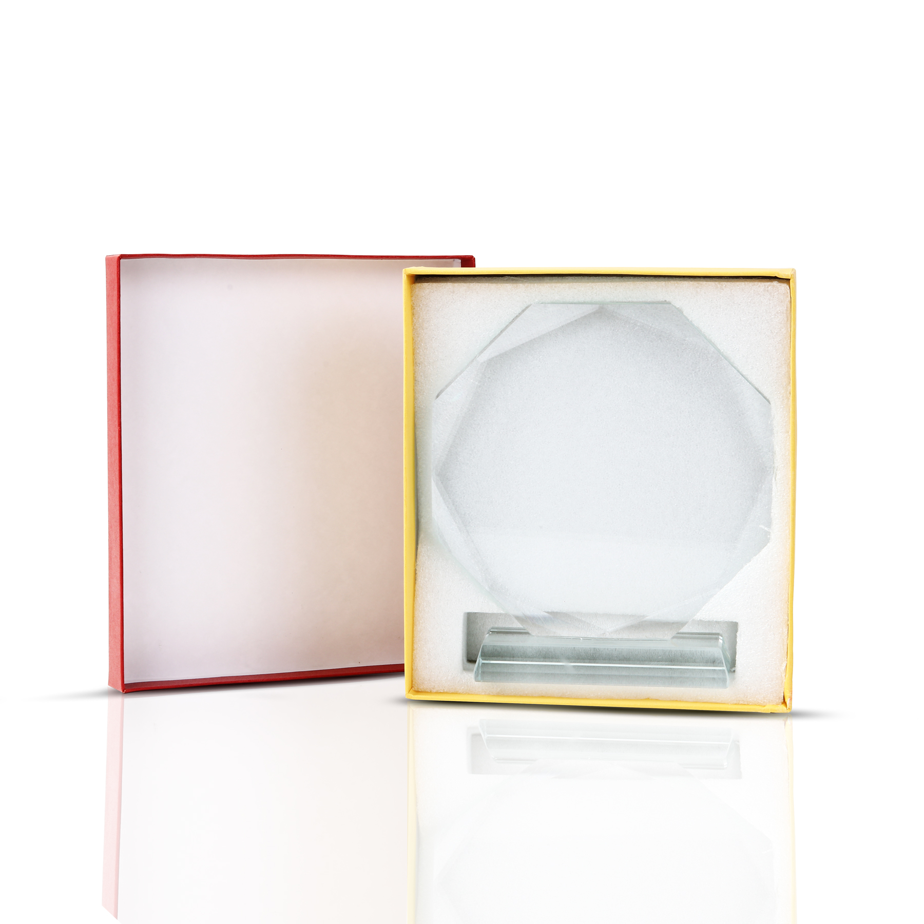 Round Faceted Crystal Award With Clear Pedestal Base 8