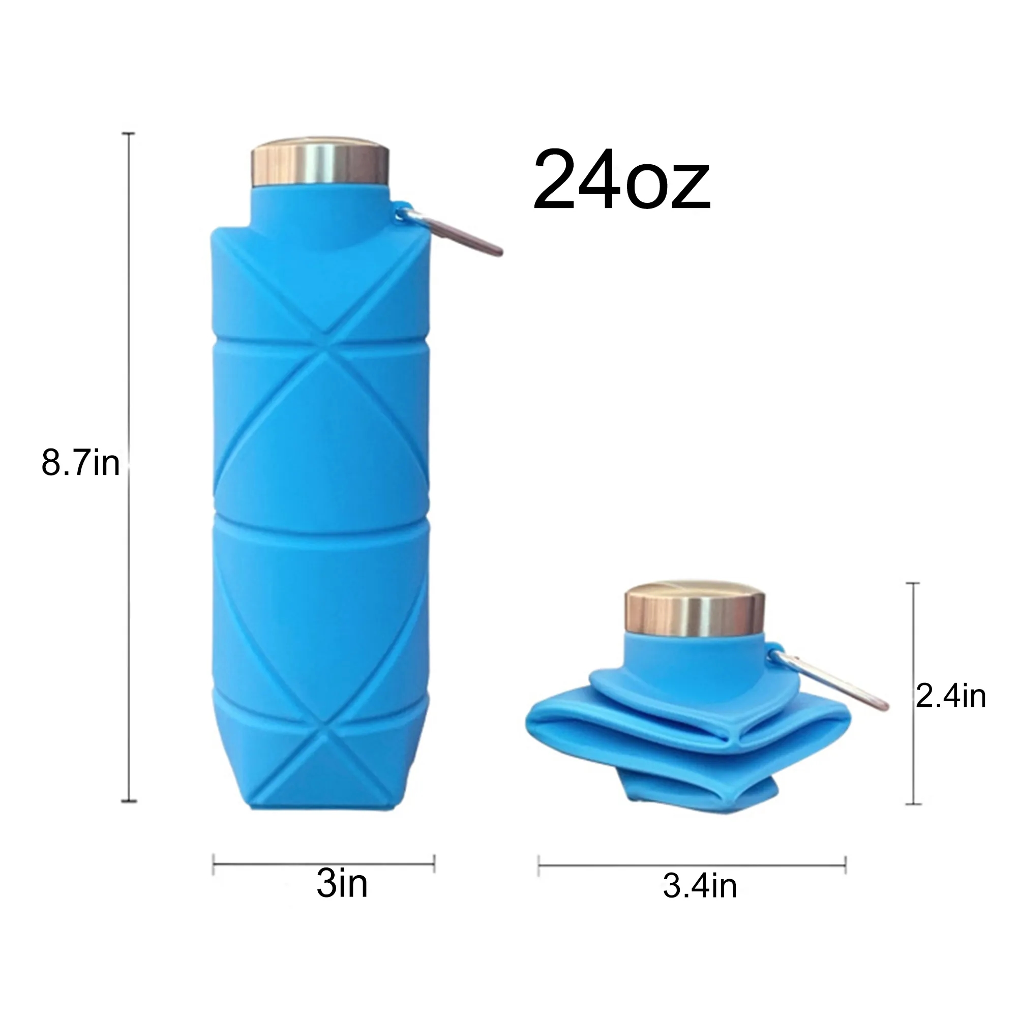 17-Ounce Portable Silicone Folding Water Bottle 3