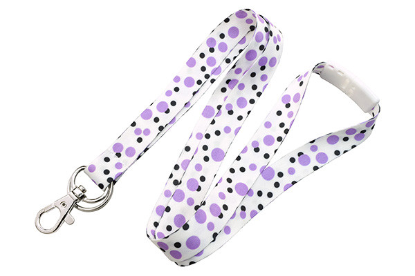 Polka Dot Breakaway Lanyard (Purple) 1