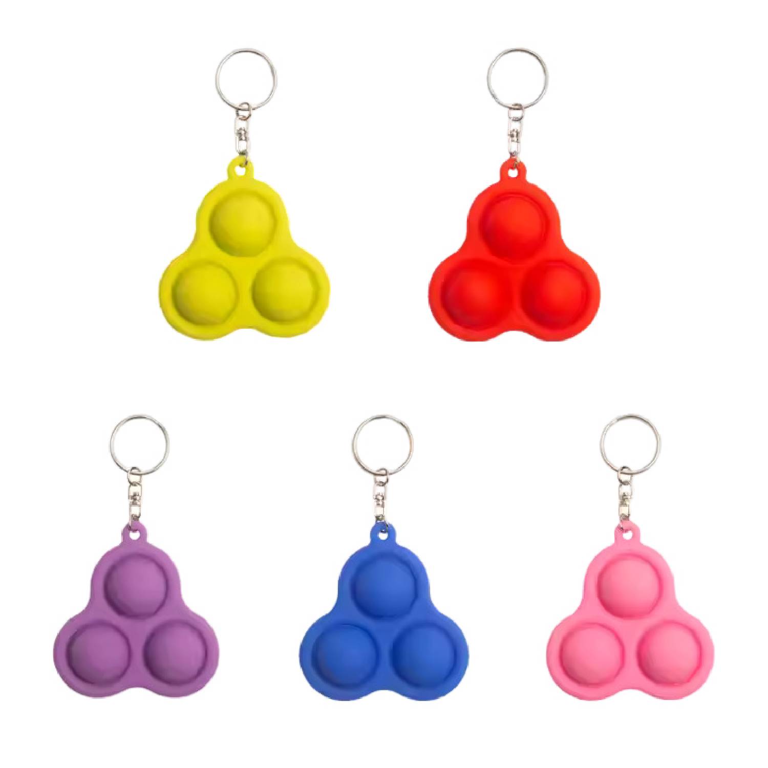 Silicone UFO Push Pop Fidget Keychain 1