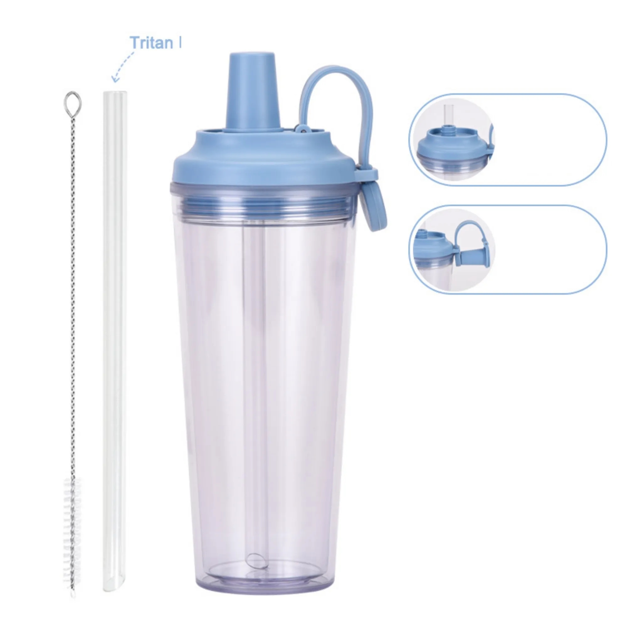 24oz Double-Layer Plastic Straw Cup 13