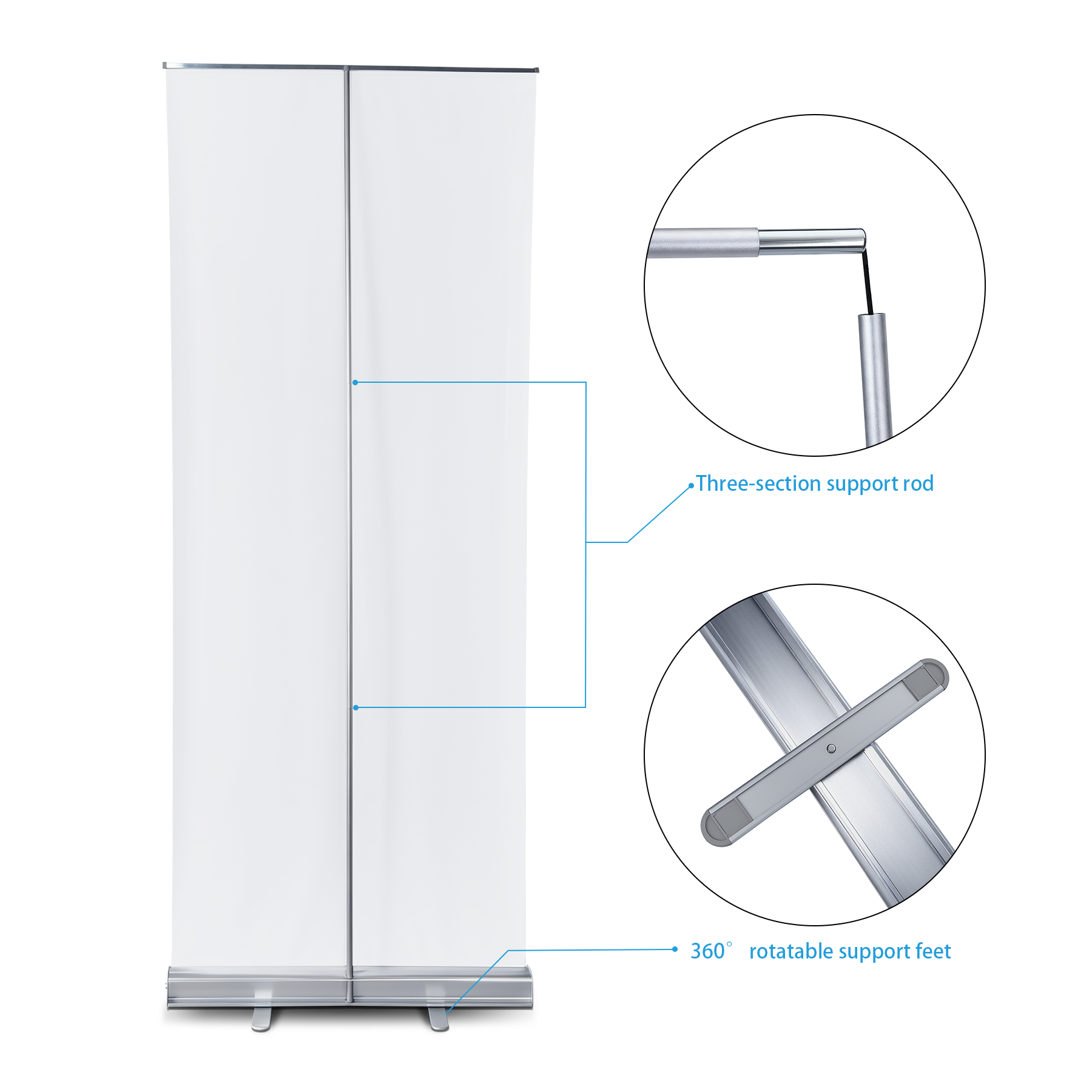 Premium 33.5" X 80" Retractable Aluminum Banner Stand 9