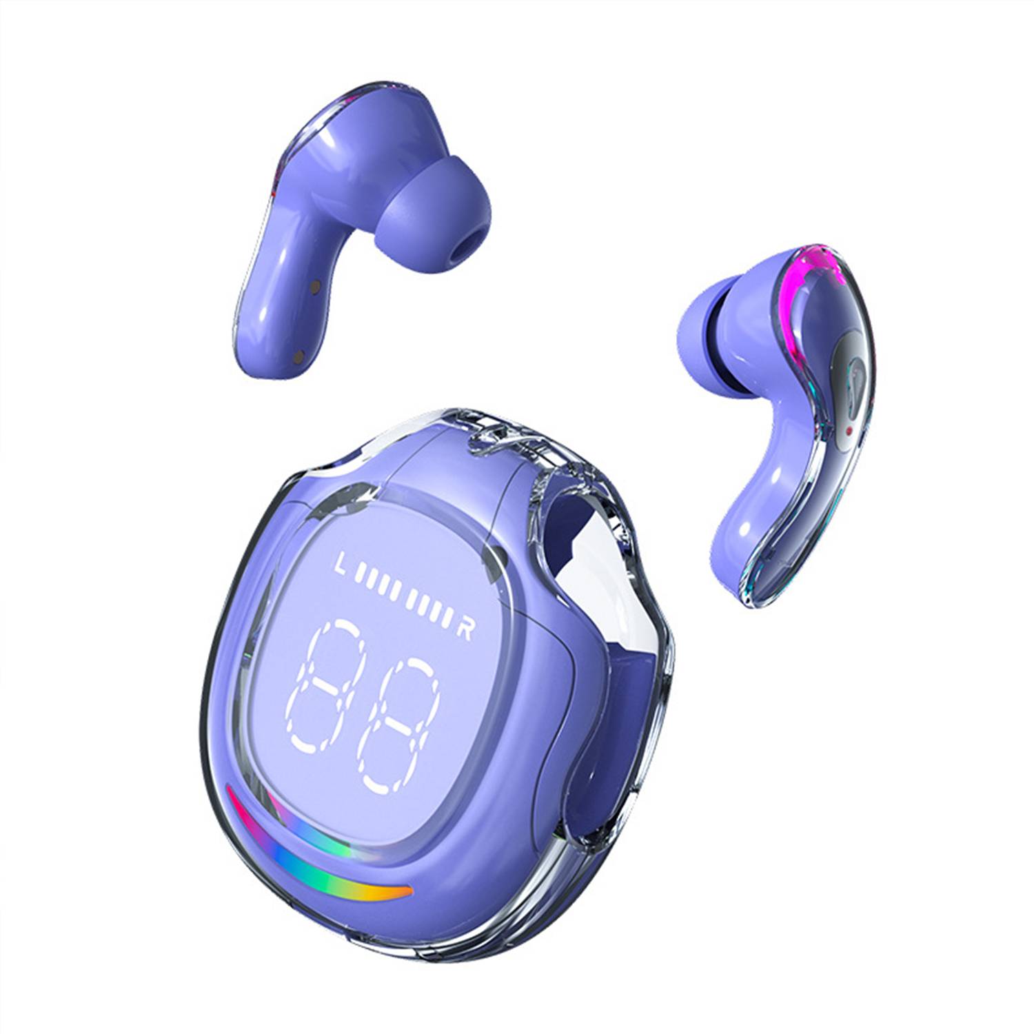 Transparent digital TWS wireless Bluetooth earphones 1