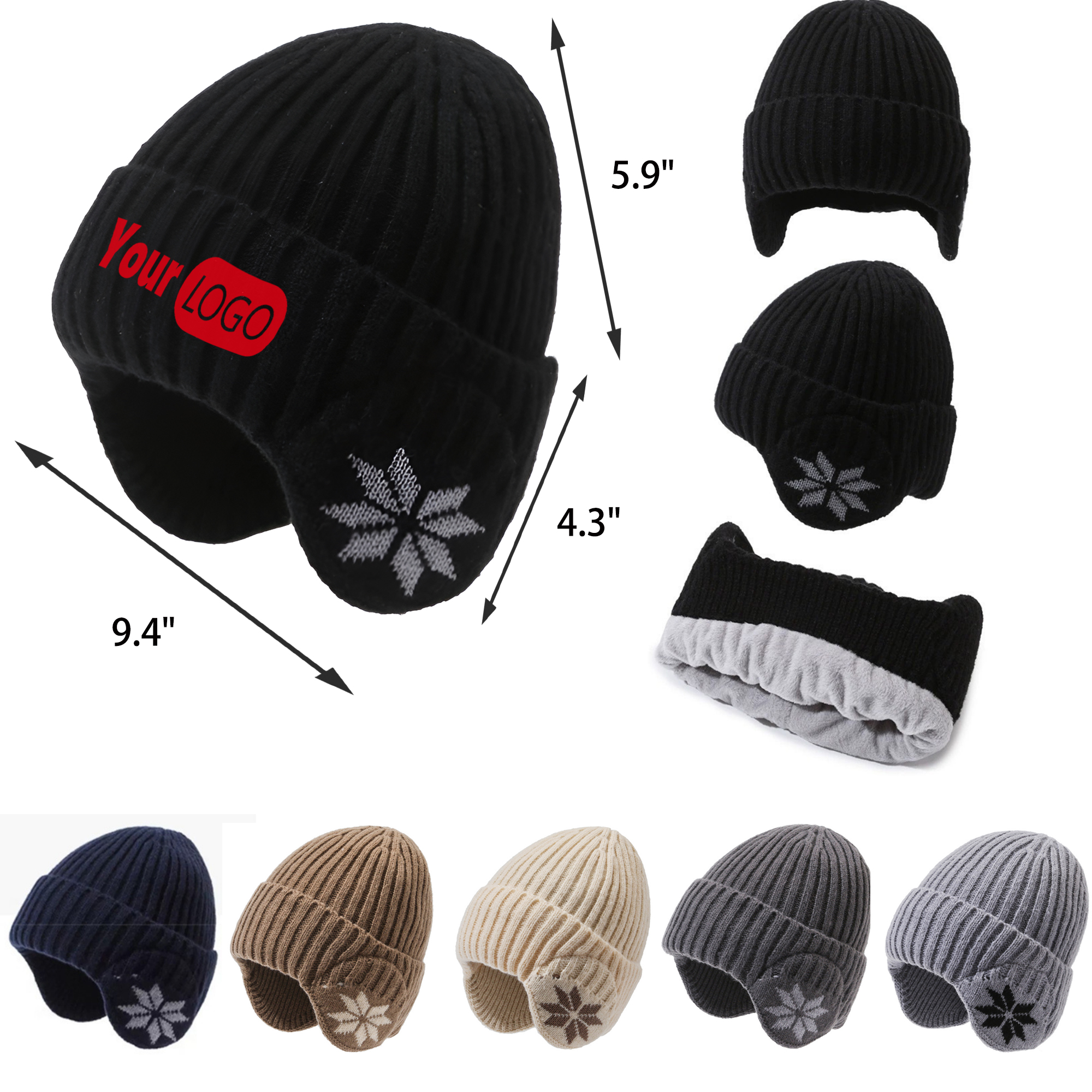 Thick Winter Fleece Knitted Hat 2