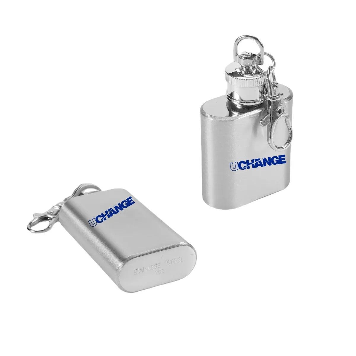 Mini Stainless Steel Flask Keychain 1-2 Oz. 1