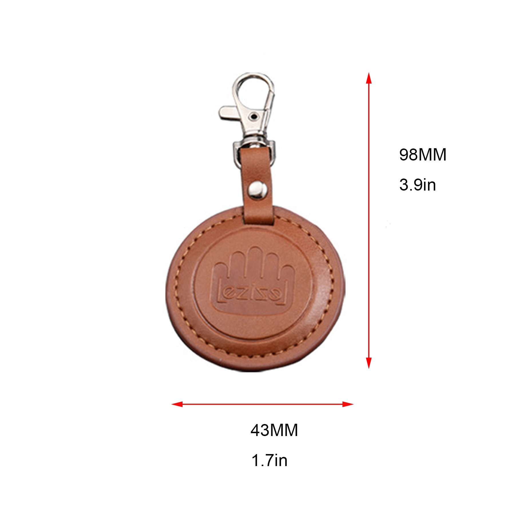 Custom Round PU Leather Keychain 3