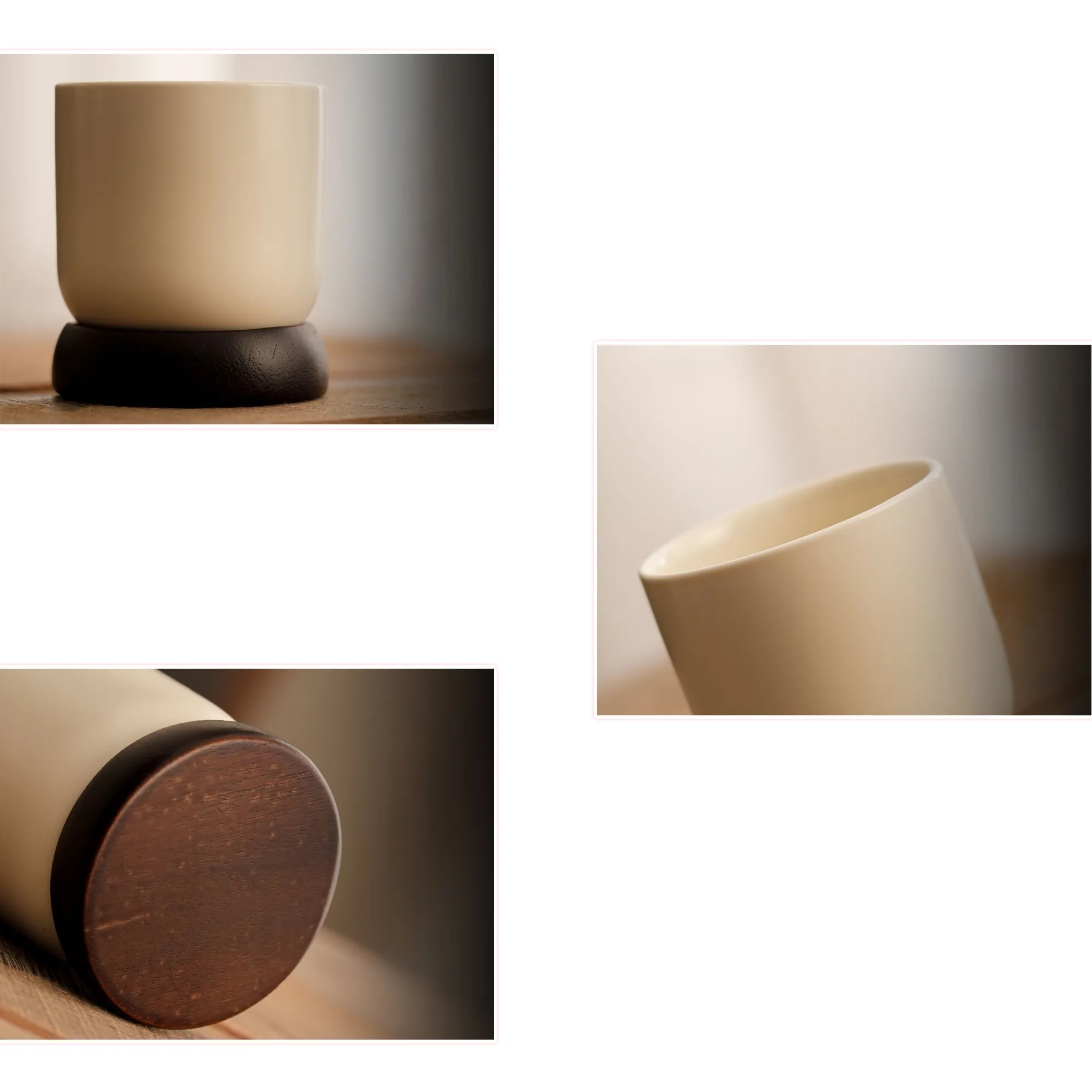 Ceramic Coffee Cup With Wooden Base Stand 3