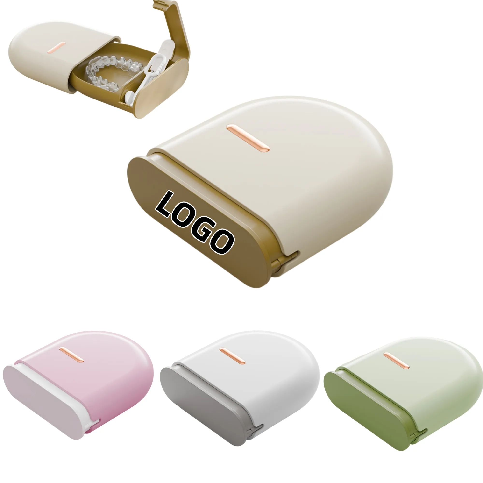 Portable Denture Tooth Orthodontic Cleaner Storage Box