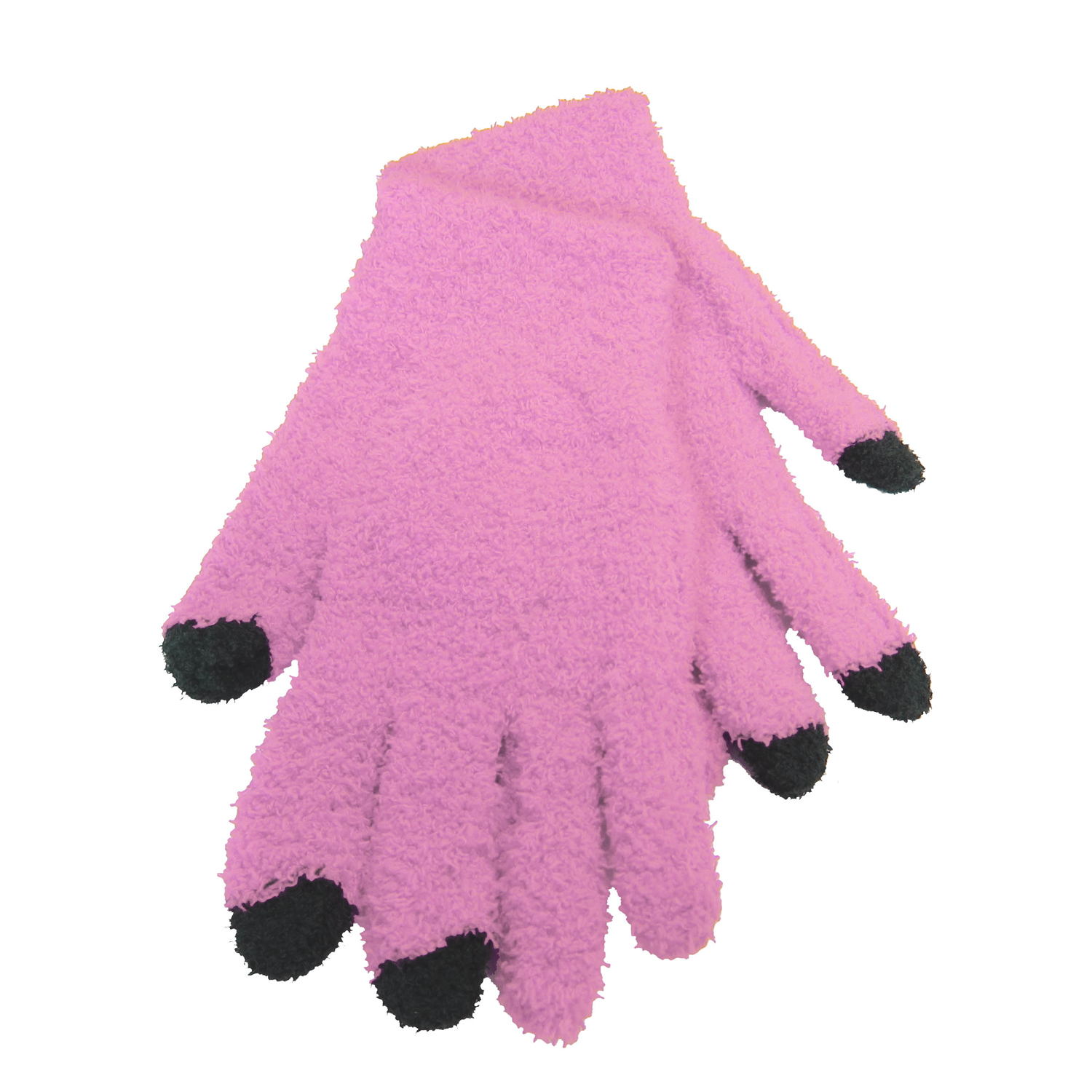Fuzzy Texting Gloves w/ Woven Patch 2