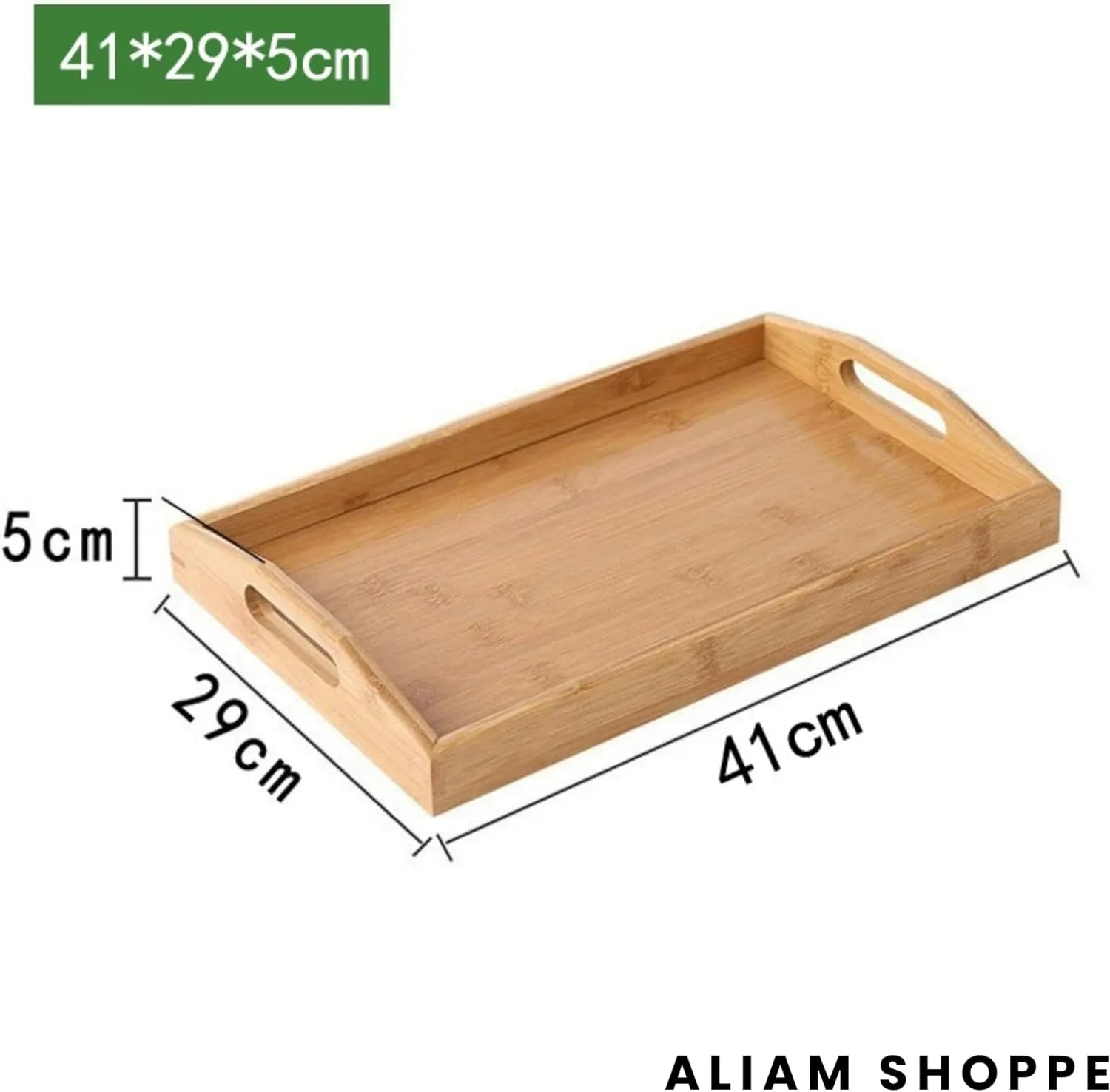 Bamboo Serving Tray with Handles 3