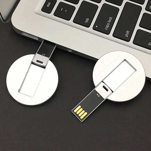 Metal Round Flip Card USB Flash Drive 4