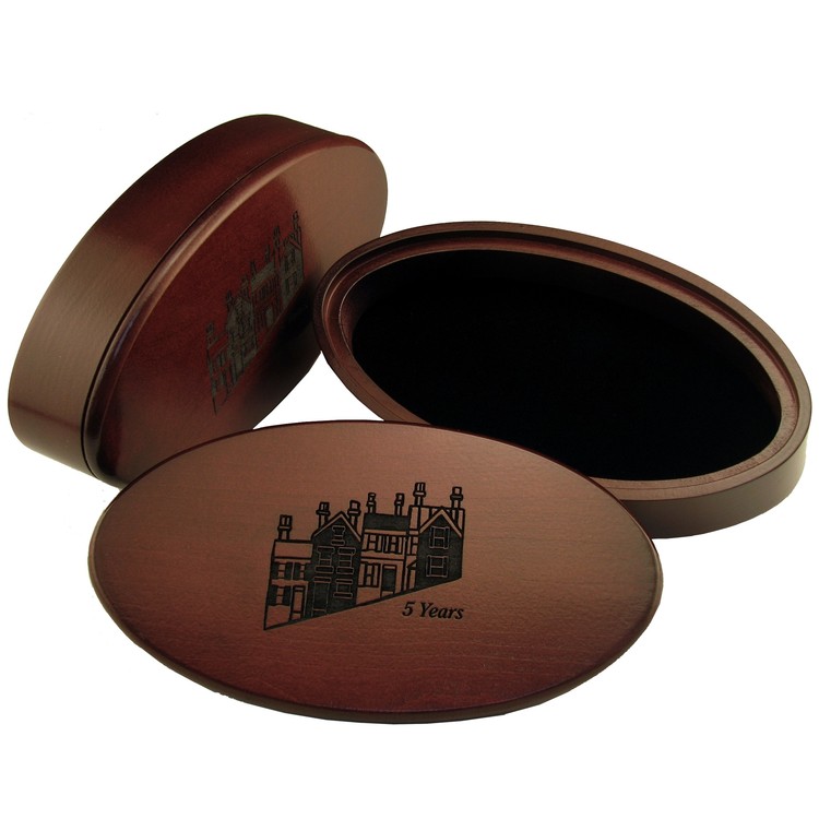Oval Wood Box, 9 x 5 x 2" 10