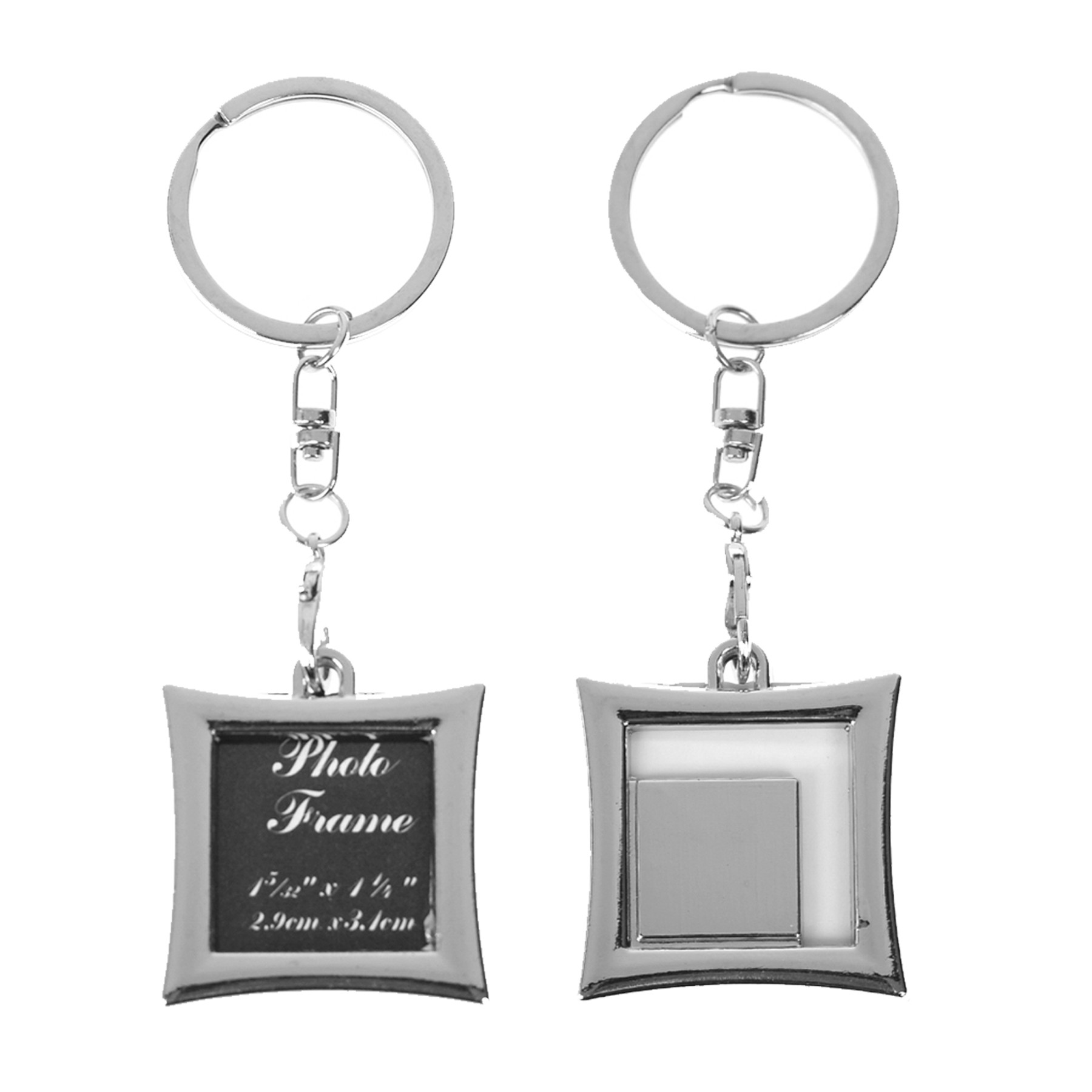 Square Shaped Mini Metal Photo Frame Key Chain 2