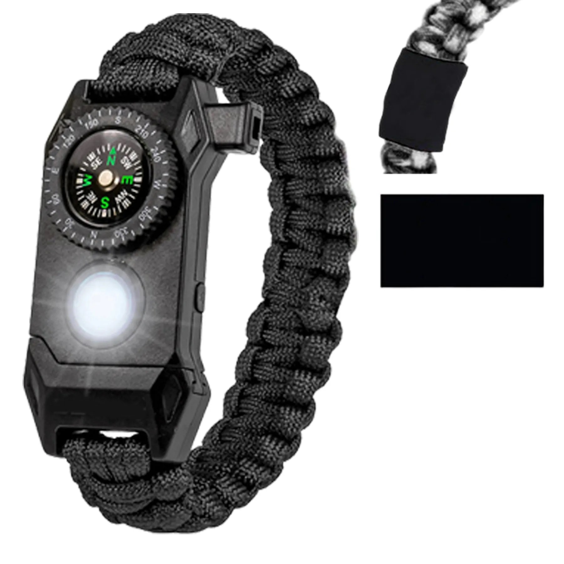 Survival Paracord Bracelet W/Sos Led Light 2