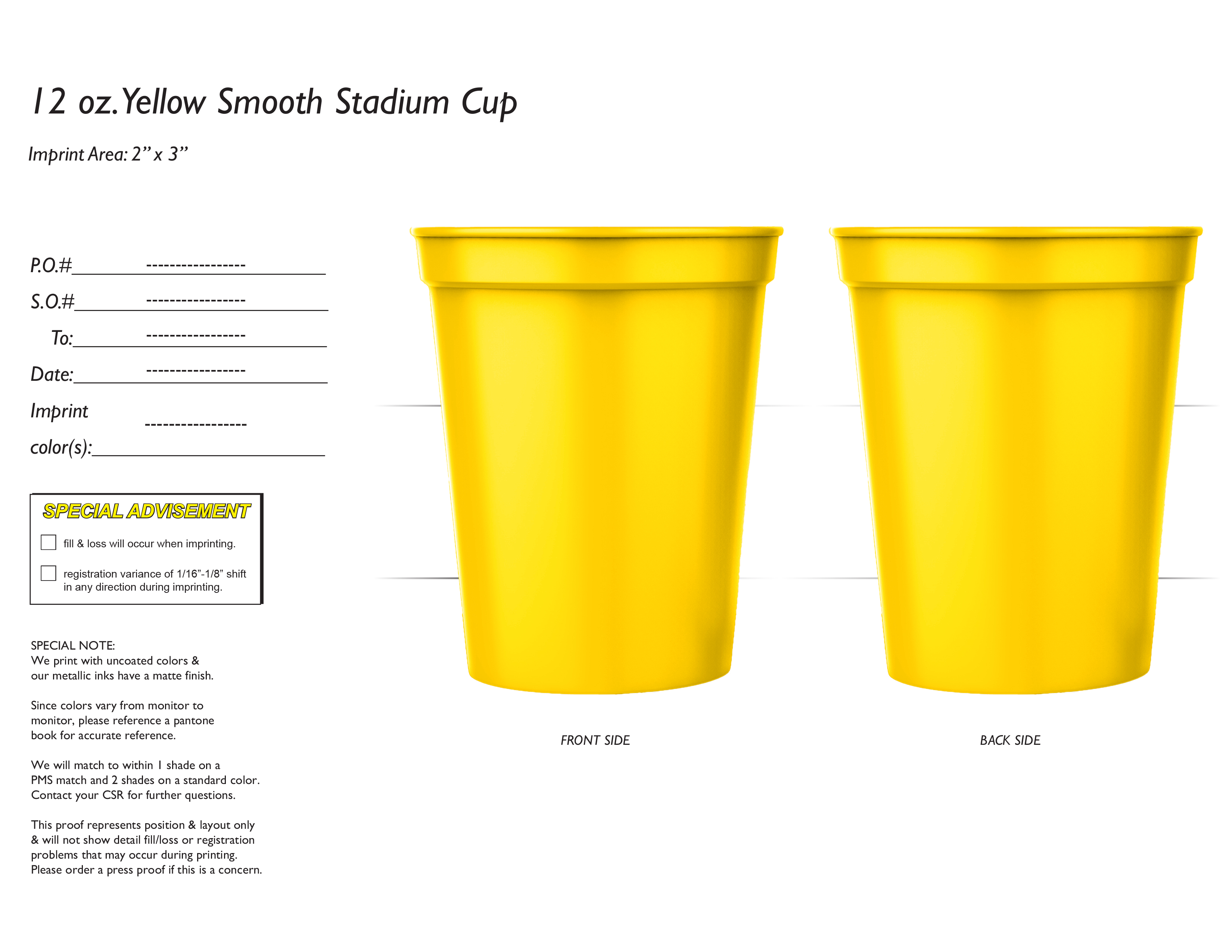 12 Oz. Stadium Cup - High Line 2