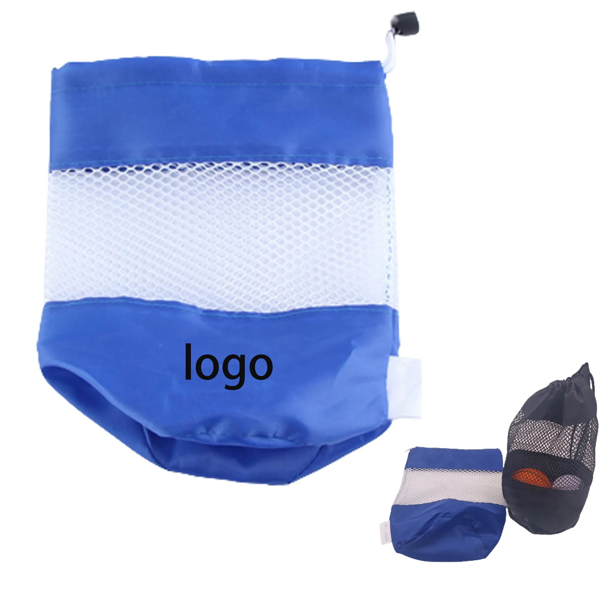 Wholesale Custom Blue Scuba Diving Mesh Drawstring Bag 2